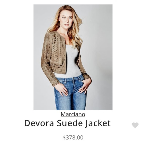 NWT olive Marciano laser cut Suede jacket size XS - Picture 4 of 8